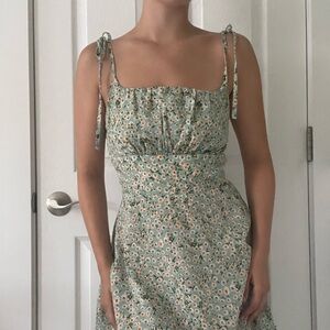 Green floral sundress